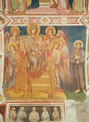 Maagd en kind, engelen en Sint Franciscus van Assisi